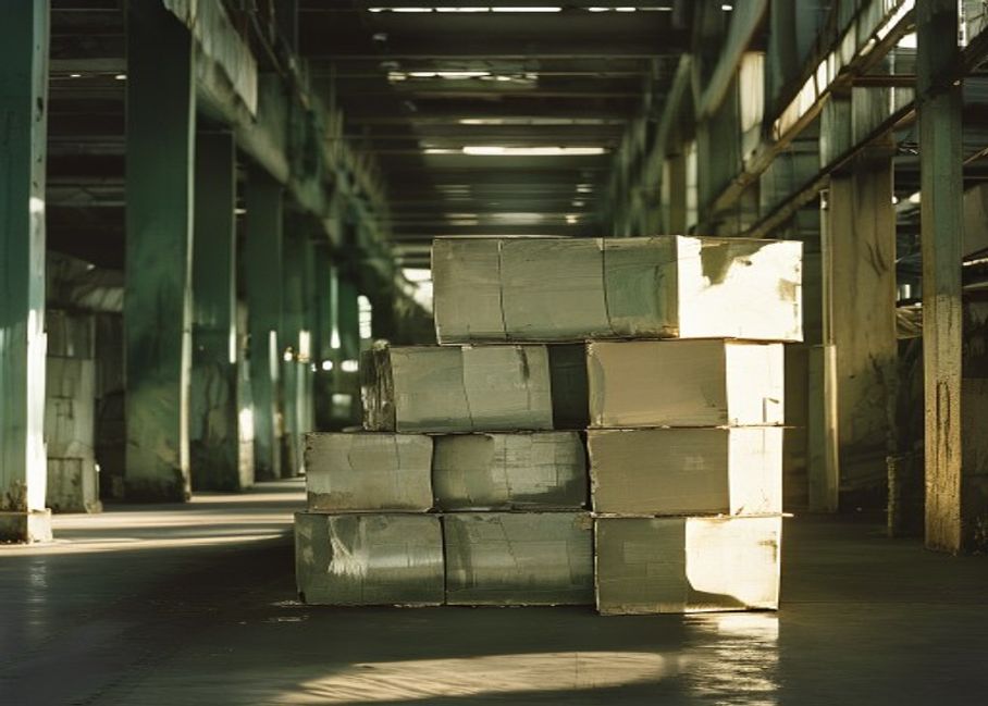 Bales of sorted recyclables at the recycler