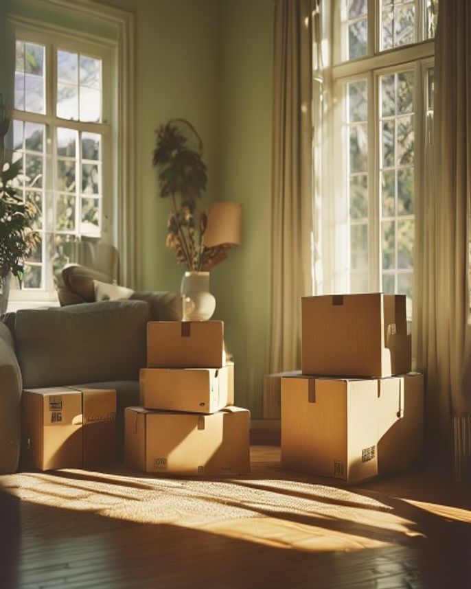 Boxed-up estate in a warm living room